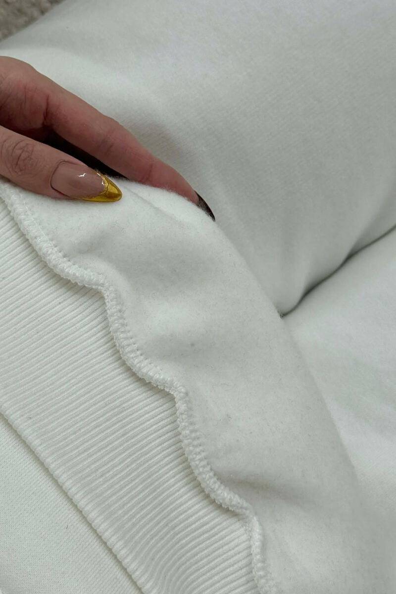 SET NJE NGJYRESH ME PUSH HOODIE+TUTA PER FEMRA NE NGJYRE TE BARDHE - 4