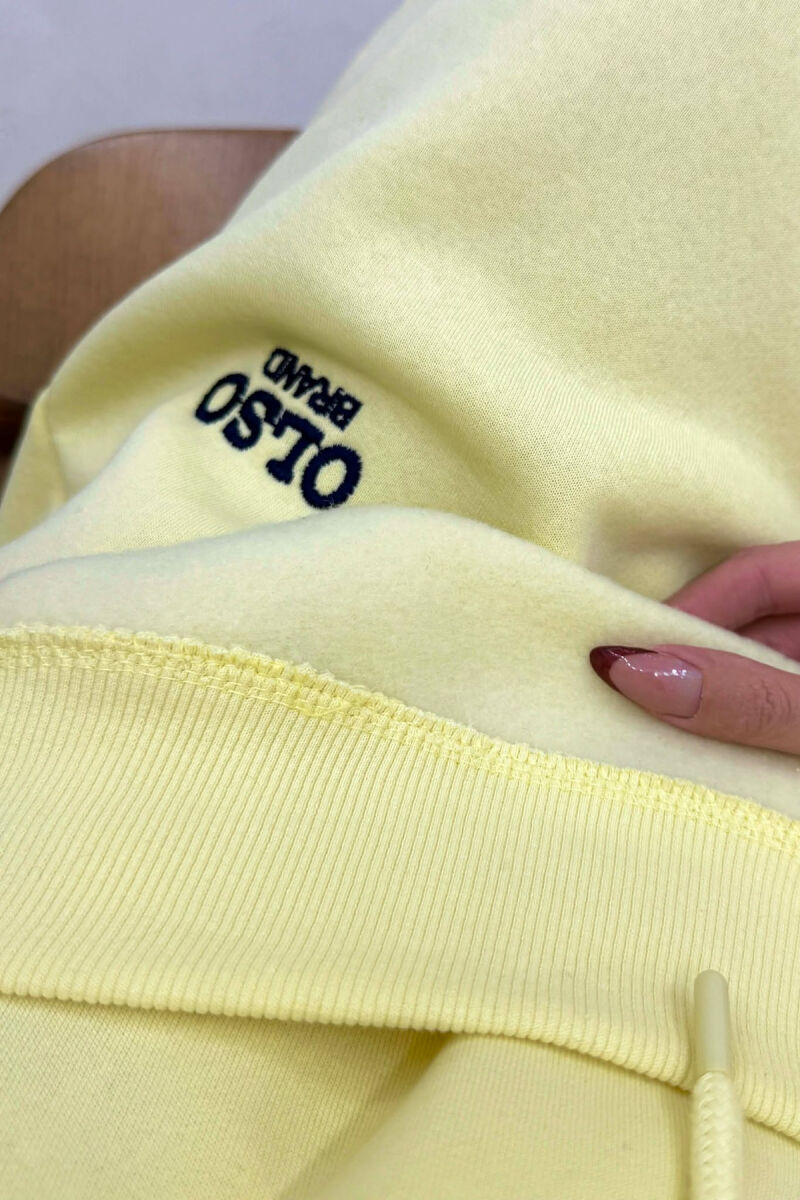 SET NJE NGJYRESH ME PUSH HOODIE + TUTA PER FEMRA NE NGJYRE TE VERDHE - 5