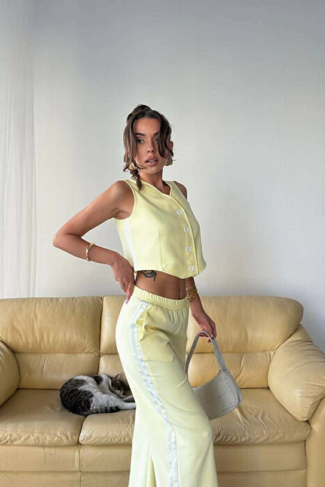 SET NJE NGJYRESH PER FEMRA JELEK + PANTALLONA NE NGJYRE TE VERDHE - 3