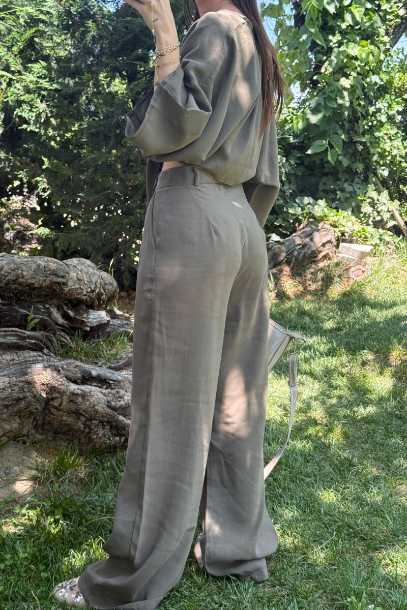 SET NJË NGJYRËSH CROP+PANTALLONA PËR FEMRA NË NGJYRËN JESHILE - 5