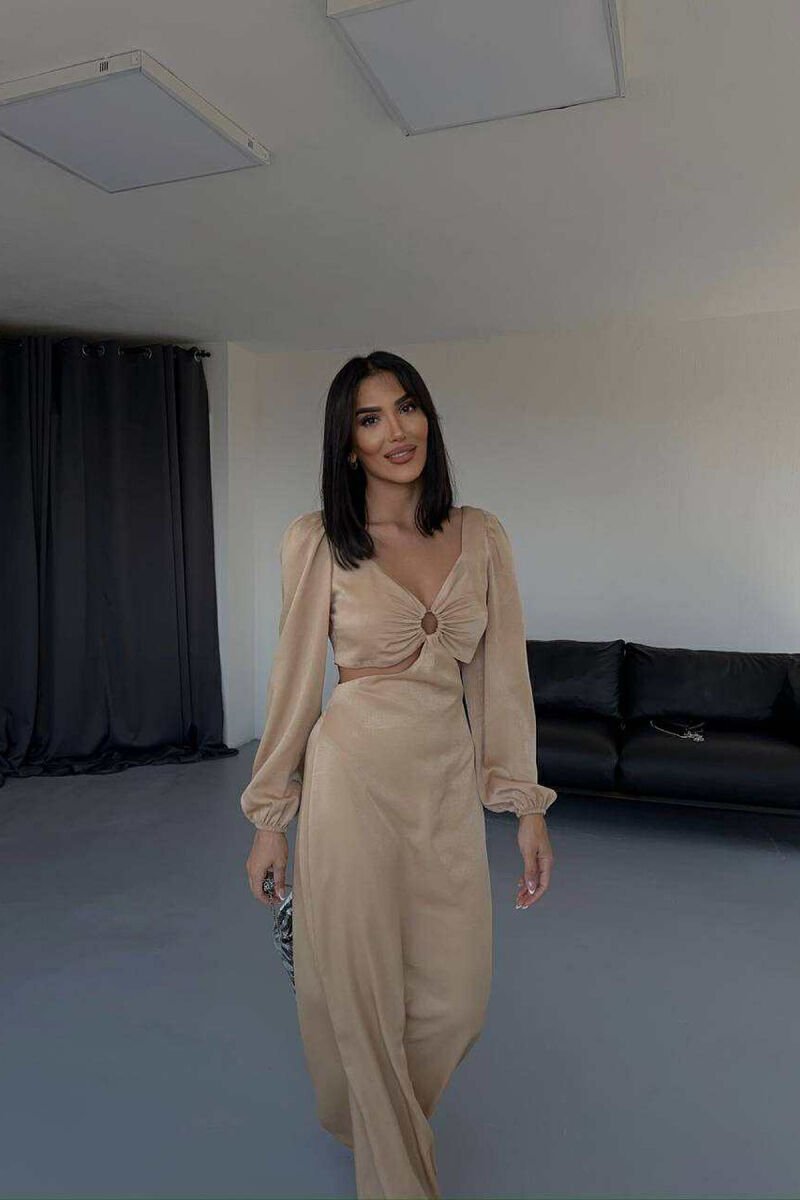 SET NJË NGJYRËSH CROP TOP+FUND PËR FEMRA NË NGJYRË BEZHË - 6