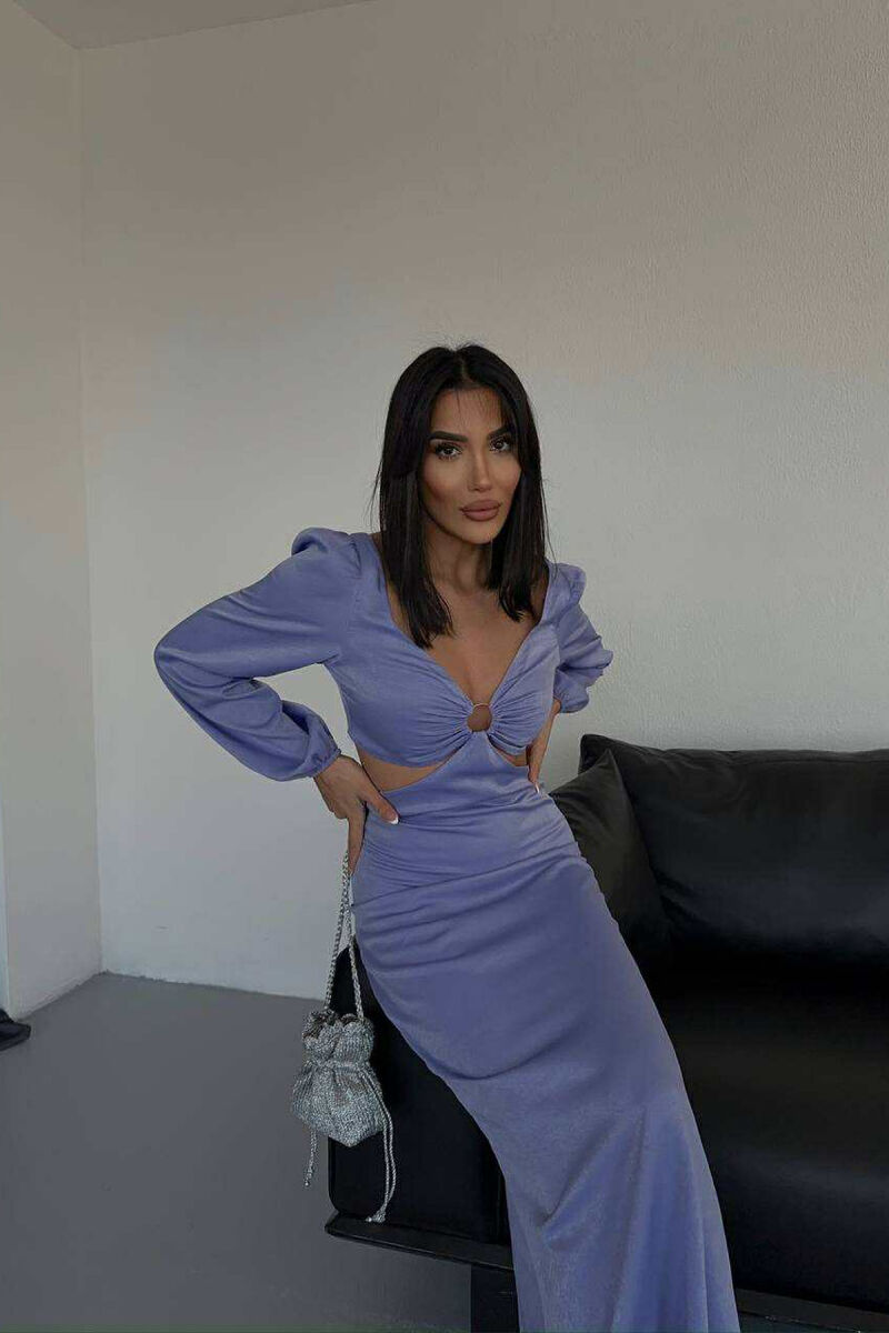 SET NJË NGJYRËSH CROP TOP+FUND PËR FEMRA NË NGJYRË LEJLA - 4