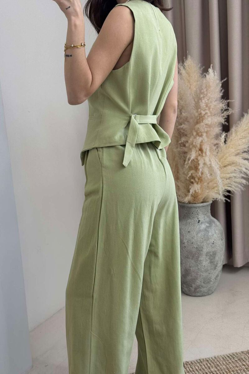 SET NJË NGJYRËSH I THJESHTË JELEK+PANTALLONA PËR FEMRA NË NGJYRË MENTE - 8