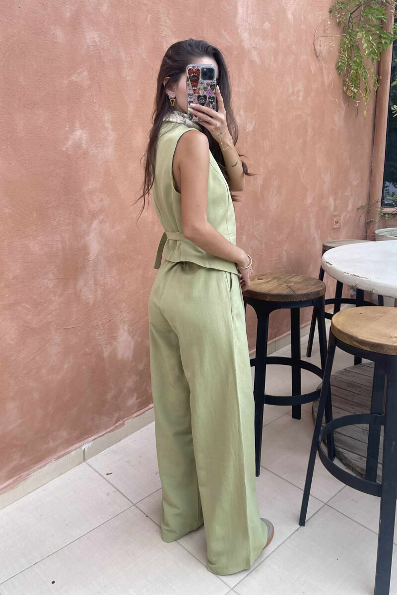 SET NJË NGJYRËSH I THJESHTË JELEK+PANTALLONA PËR FEMRA NË NGJYRË MENTE - 7