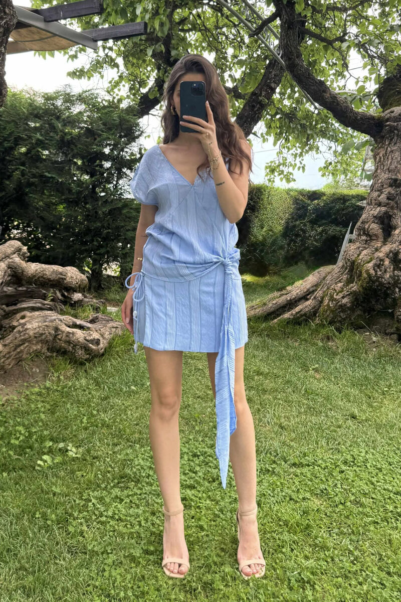 SET NJË NGJYRËSH KANATJERE+FUND-PANTALLON PËR FEMRA NË NGJYRË BABY BLUE - 2