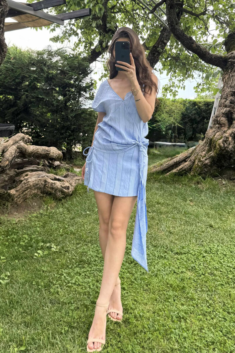 SET NJË NGJYRËSH KANATJERE+FUND-PANTALLON PËR FEMRA NË NGJYRË BABY BLUE - 1
