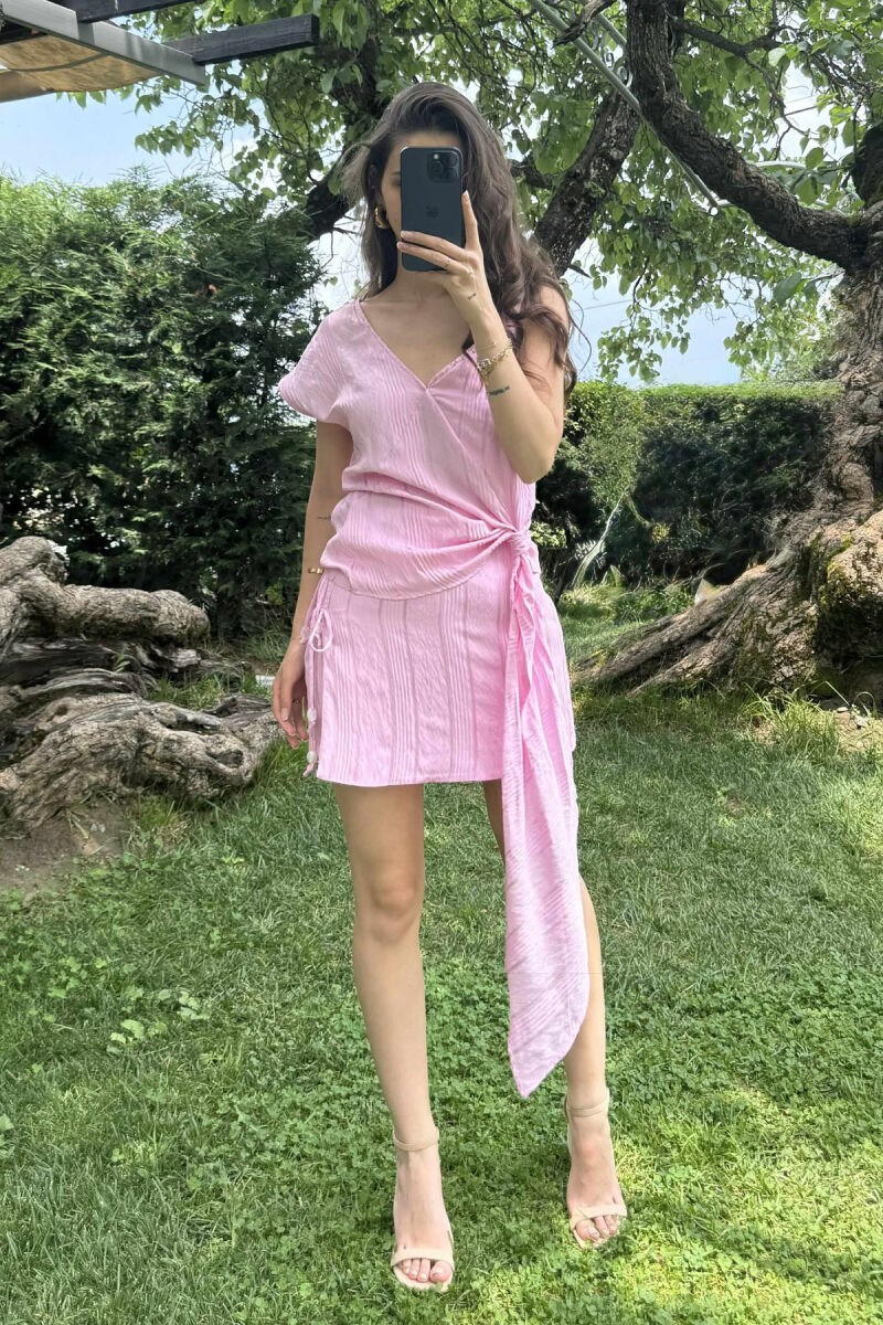 SET NJË NGJYRËSH KANATJERE+FUND-PANTALLON PËR FEMRA NË NGJYRË BABY PINK - 2