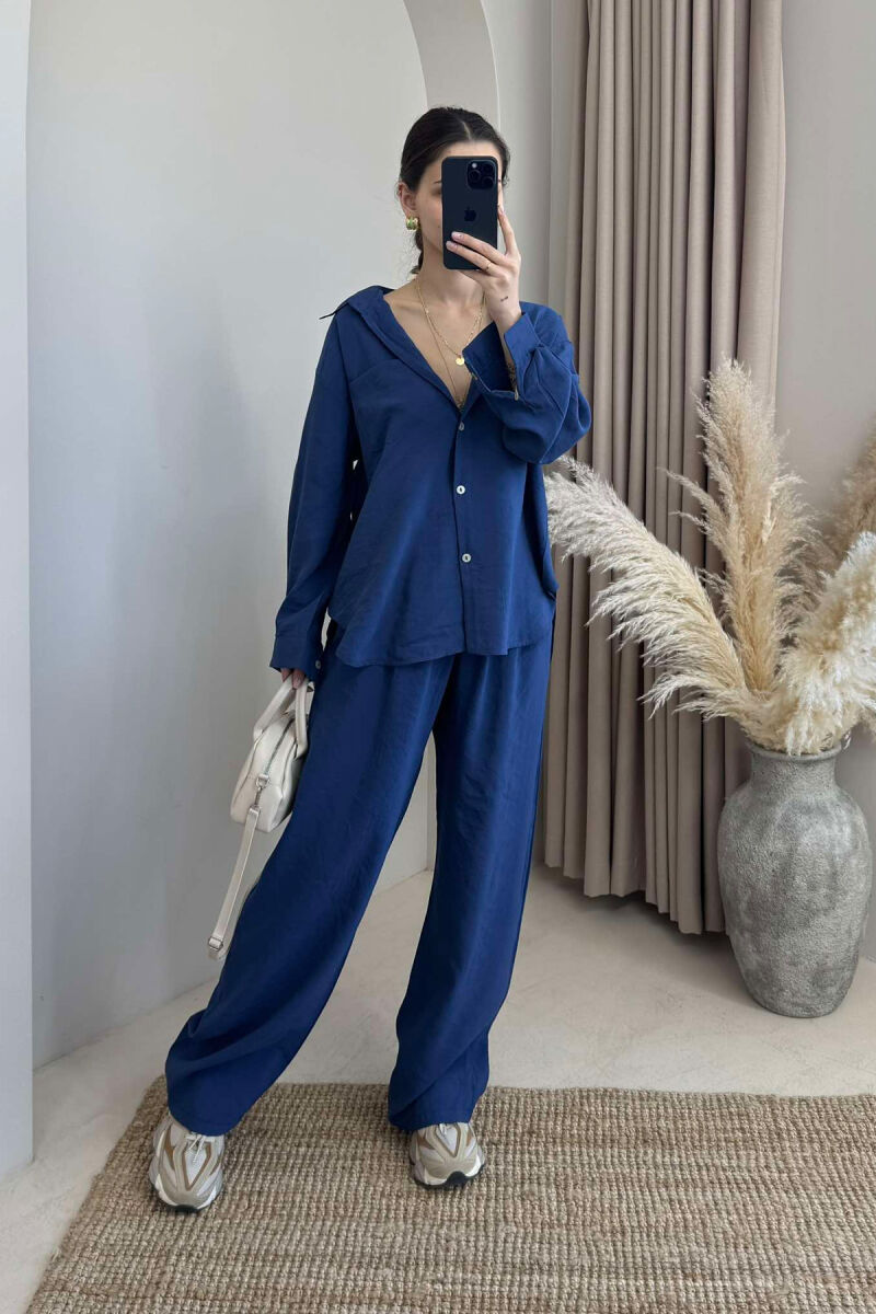 SET NJË NGJYRËSH KËMISHË+PANTALLONA PËR FEMRA NË NGJYRËN BLU - 2