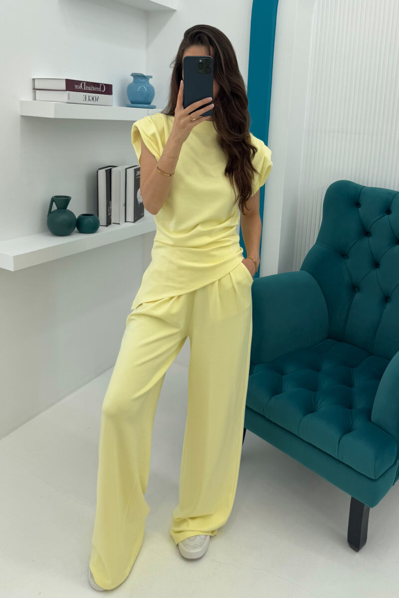 SET NJË NGJYRËSH KËMISHË+PANTALLONA PËR FEMRA NË NGJYRËN E VERDHË - 4