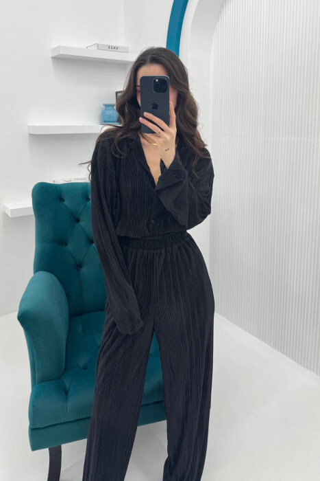 SET NJË NGJYRËSH KËMISHË+PANTALLONA PËR FEMRA NË NGJYRËN E ZEZË - 3