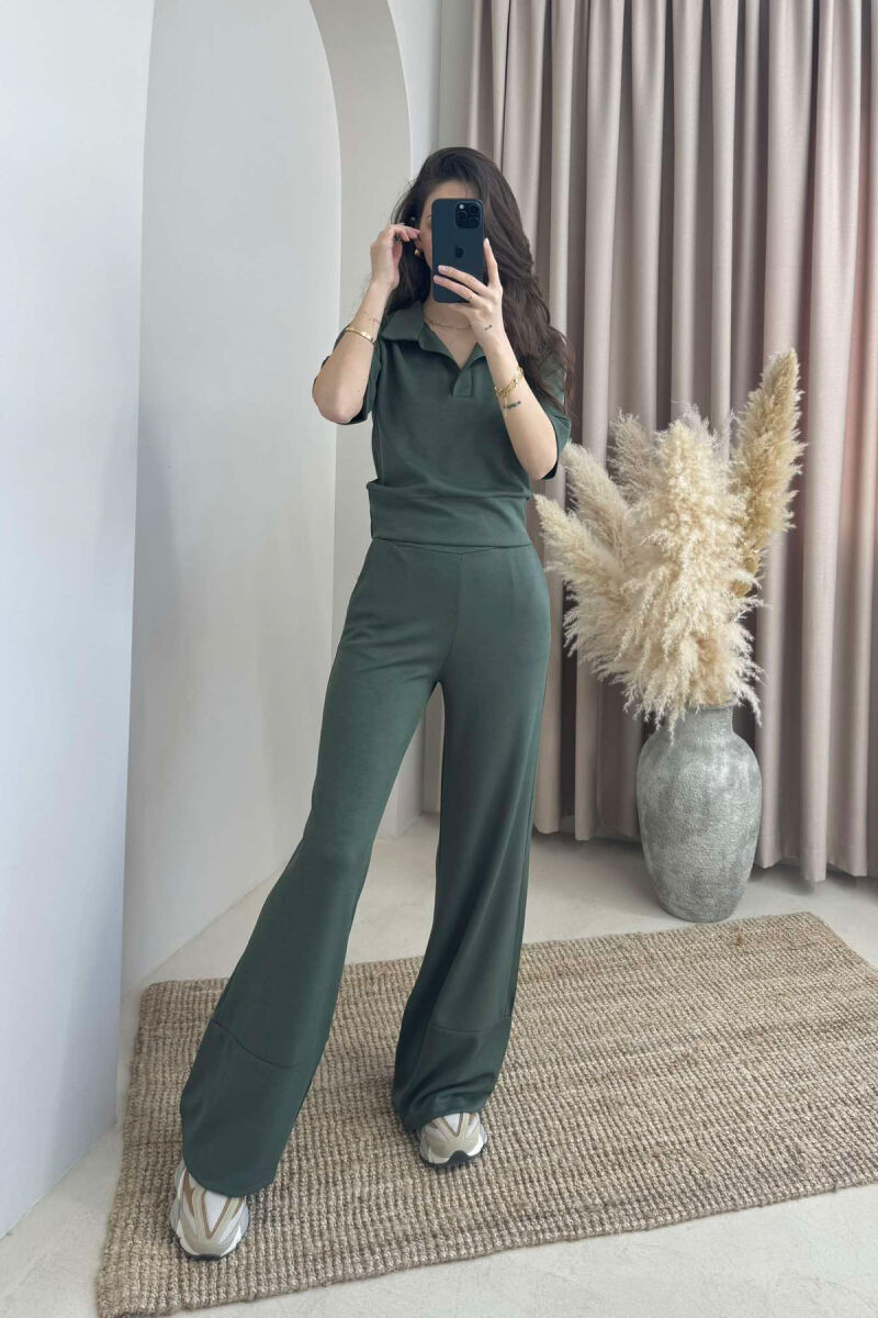 SET NJË NGJYRËSH KËMISHË+PANTALLONA PËR FEMRA NË NGJYRËN JESHILE - 5