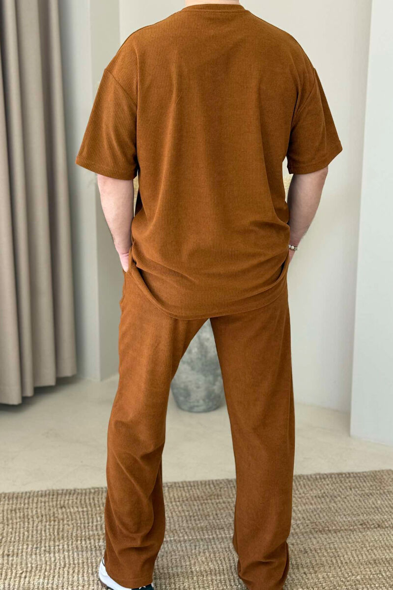 SET NJË NGJYRËSH T-SHIRT+TUTA PËR MESHKUJ NË NGJYRË TULLË - 5