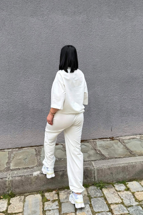 SET NJE NGJYRESH T-SHIRT I THJESHTE + TUTA PER FEMRA NE NGJYRE TE BARDHE - 4