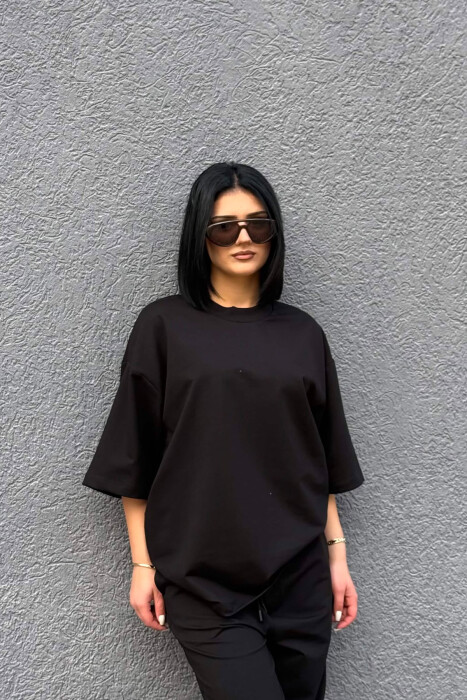 SET NJE NGJYRESH T-SHIRT I THJESHTE + TUTA PER FEMRA NE NGJYRE TE ZEZE - 5