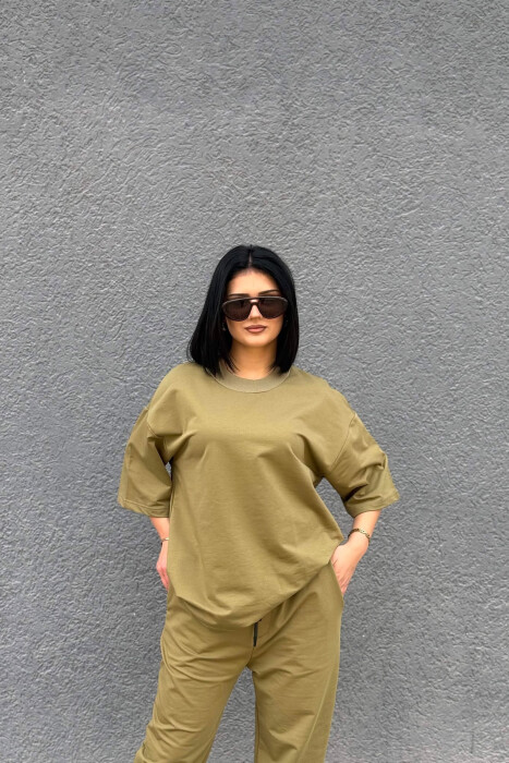 SET NJE NGJYRESH T-SHIRT I THJESHTE + TUTA PER FEMRA NE NGJYRE ULLI - 3