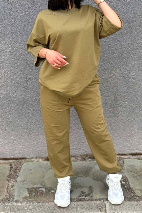 SET NJE NGJYRESH T-SHIRT I THJESHTE + TUTA PER FEMRA NE NGJYRE ULLI - 4