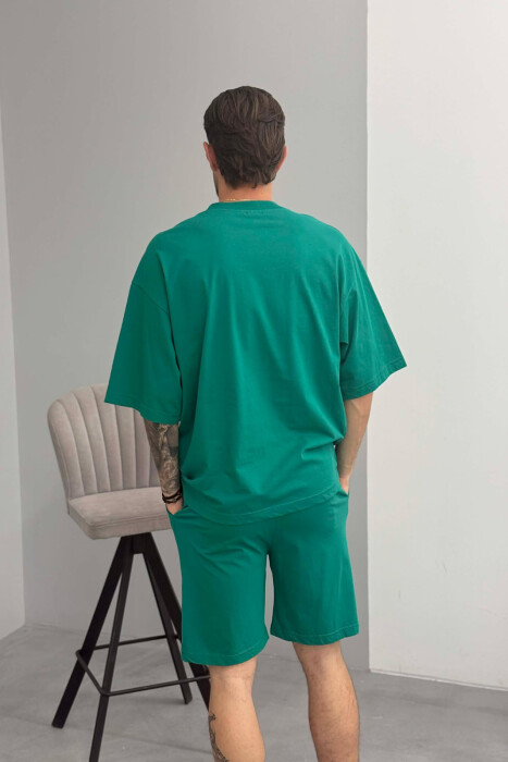 SET NJE NGJYRESH T-SHIRT I THJESHTE + TUTA PER MESHKUJ NE NGJYRE JESHILE TE ERRET - 4