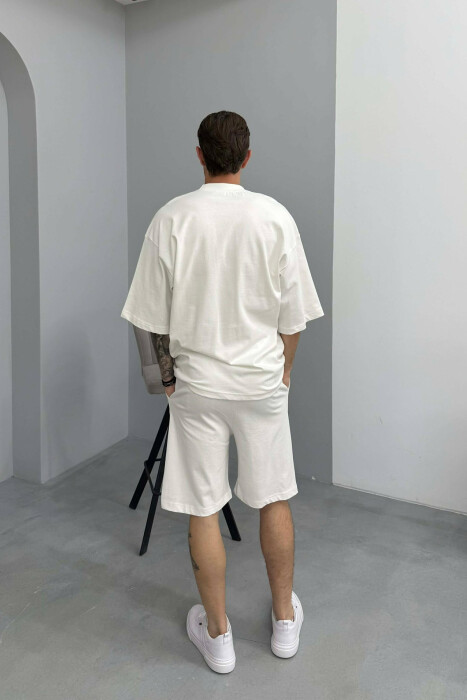 SET NJE NGJYRESH T-SHIRT + TUTA PER MESHKUJ NE NGJYRE TE BARDHE - 4