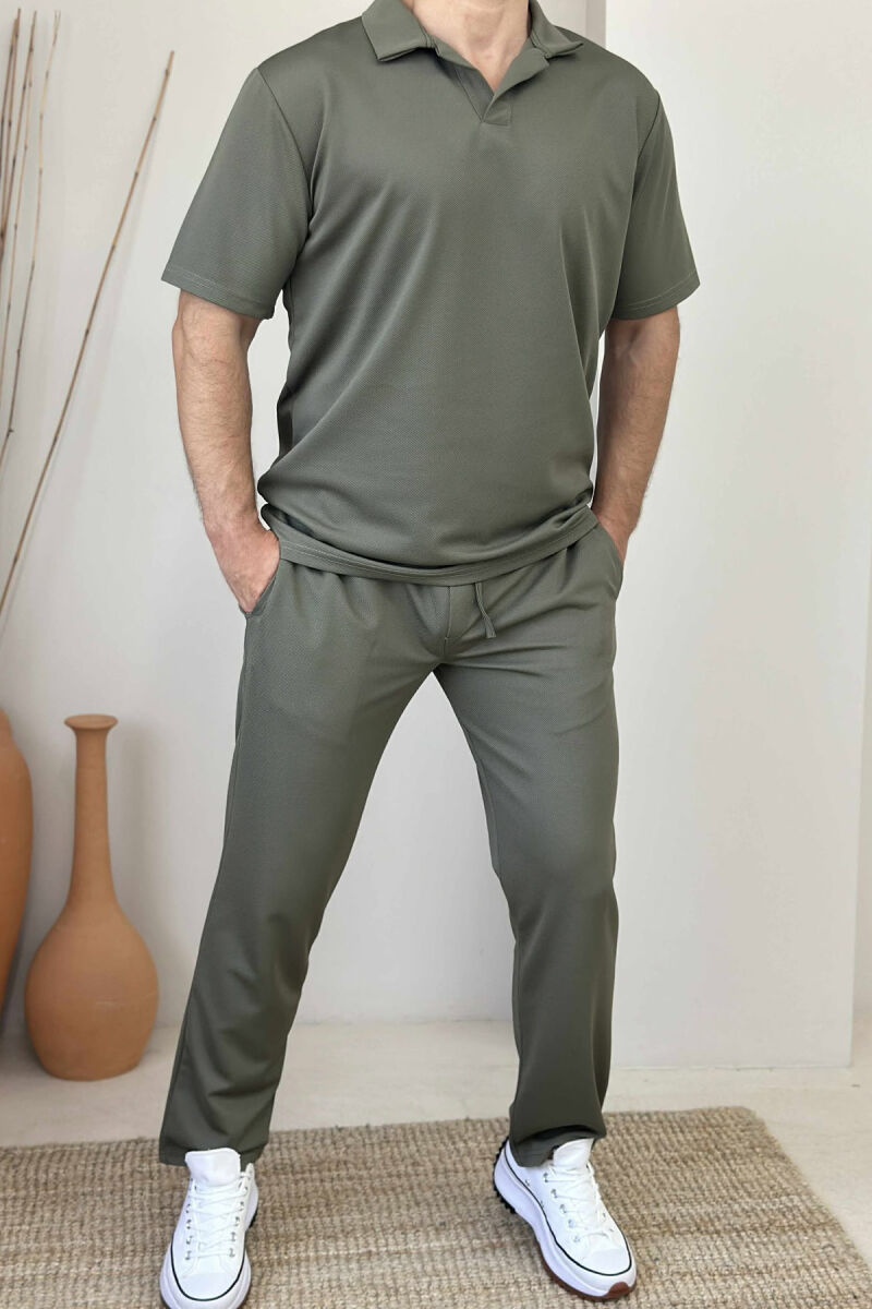 SET NJË NGJYRËSH T-SHIRT+TUTA PËR MESHKUJ NË NGJYRËN ULLI - 1