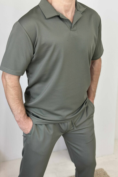 SET NJË NGJYRËSH T-SHIRT+TUTA PËR MESHKUJ NË NGJYRËN ULLI - 3