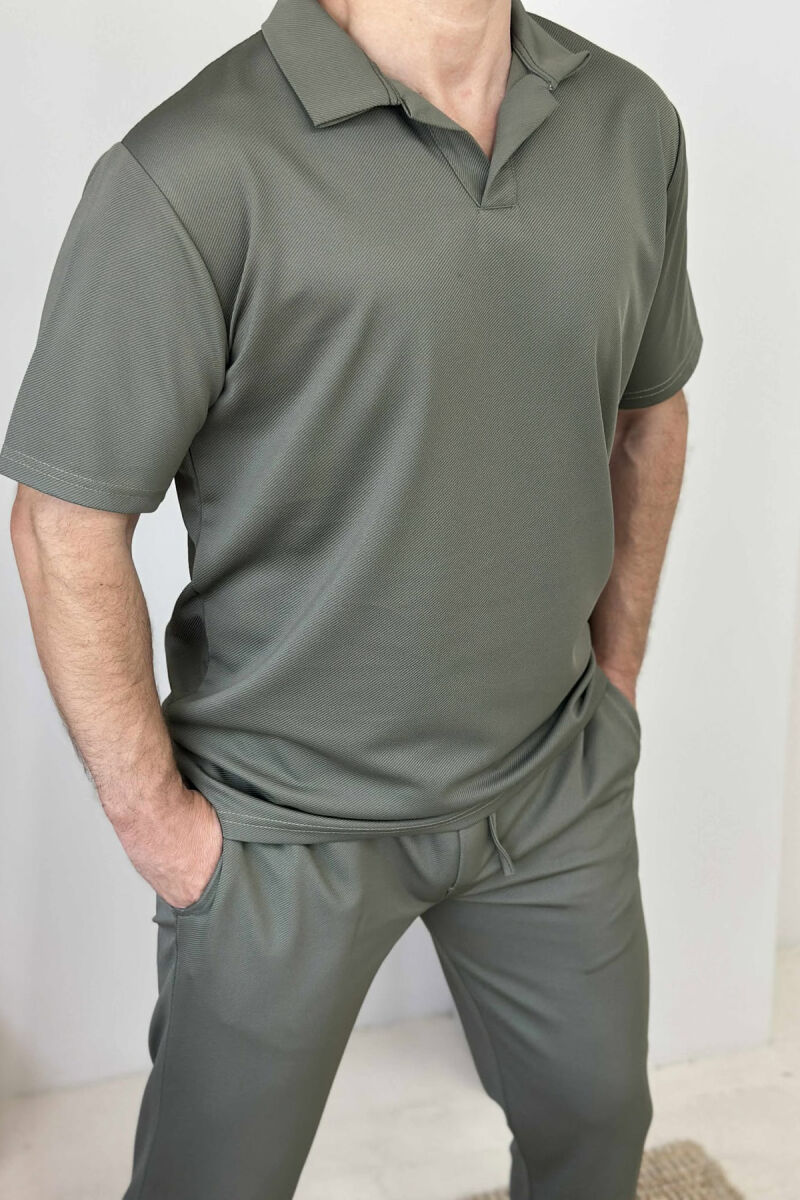 SET NJË NGJYRËSH T-SHIRT+TUTA PËR MESHKUJ NË NGJYRËN ULLI - 3