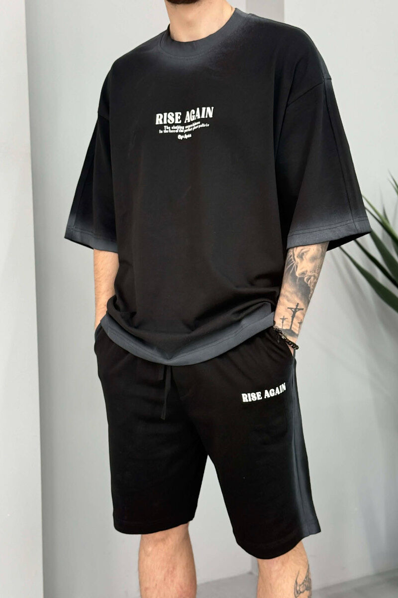 SET NJE NGJYRESH T-SHIRT + TUTA TE SHKURTRA PER MESHKUJ NE NGJYRE TE ZEZE - 4