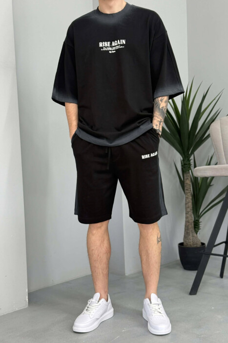 SET NJE NGJYRESH T-SHIRT + TUTA TE SHKURTRA PER MESHKUJ NE NGJYRE TE ZEZE - 5