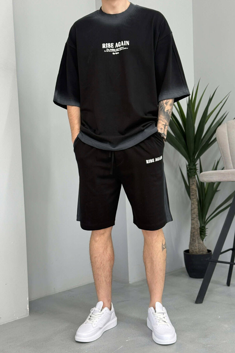 SET NJE NGJYRESH T-SHIRT + TUTA TE SHKURTRA PER MESHKUJ NE NGJYRE TE ZEZE - 5