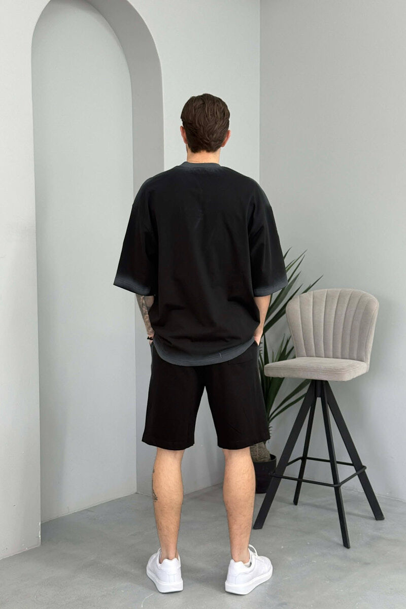 SET NJE NGJYRESH T-SHIRT + TUTA TE SHKURTRA PER MESHKUJ NE NGJYRE TE ZEZE - 6