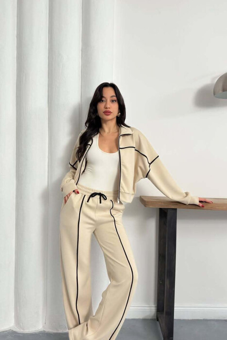 SET NJE NGJYRESH XHAKETE + TUTA PER FEMRA NE NGJYRE BEZHE - 4