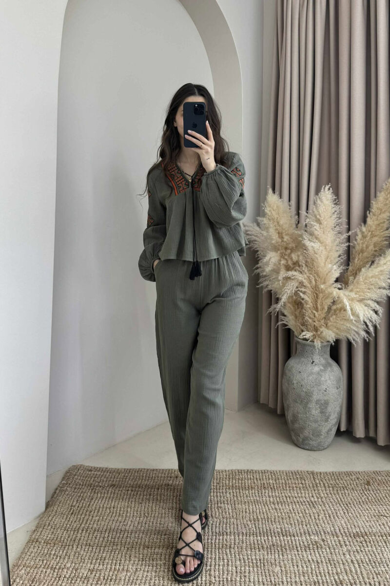 SET BLUZË+PANTALLONA PËR FEMRA NË NGJYRËN JESHILE - 5