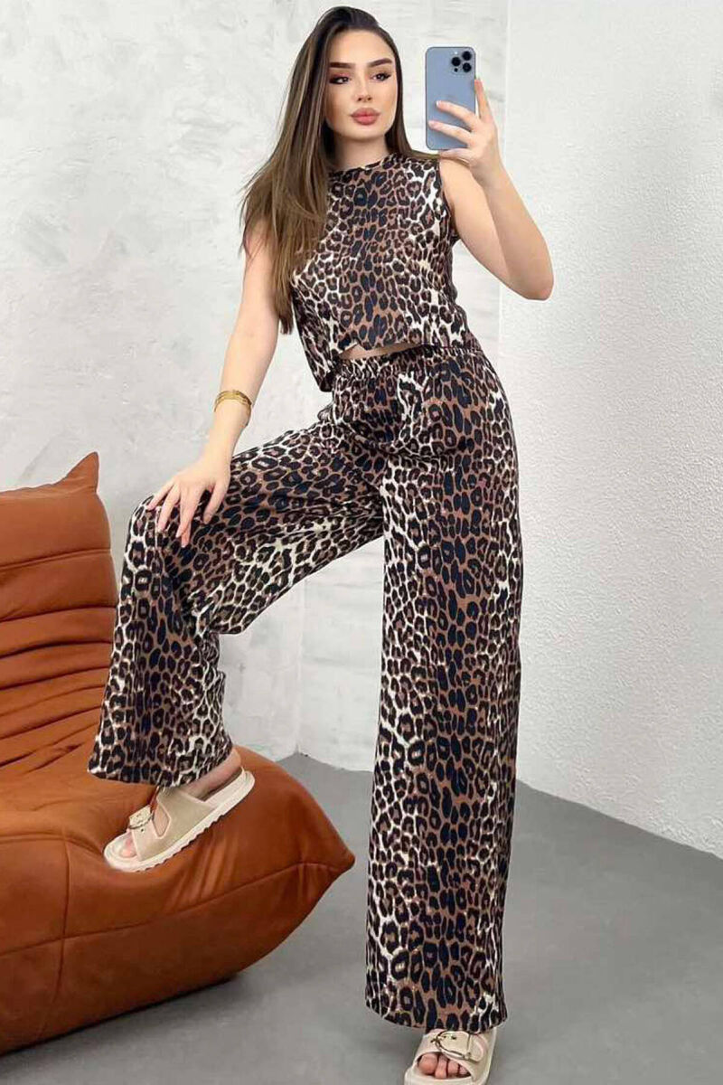 SET PËR FEMRA ME KANATJERE DHE PANTALLONA LEOPARD - 1