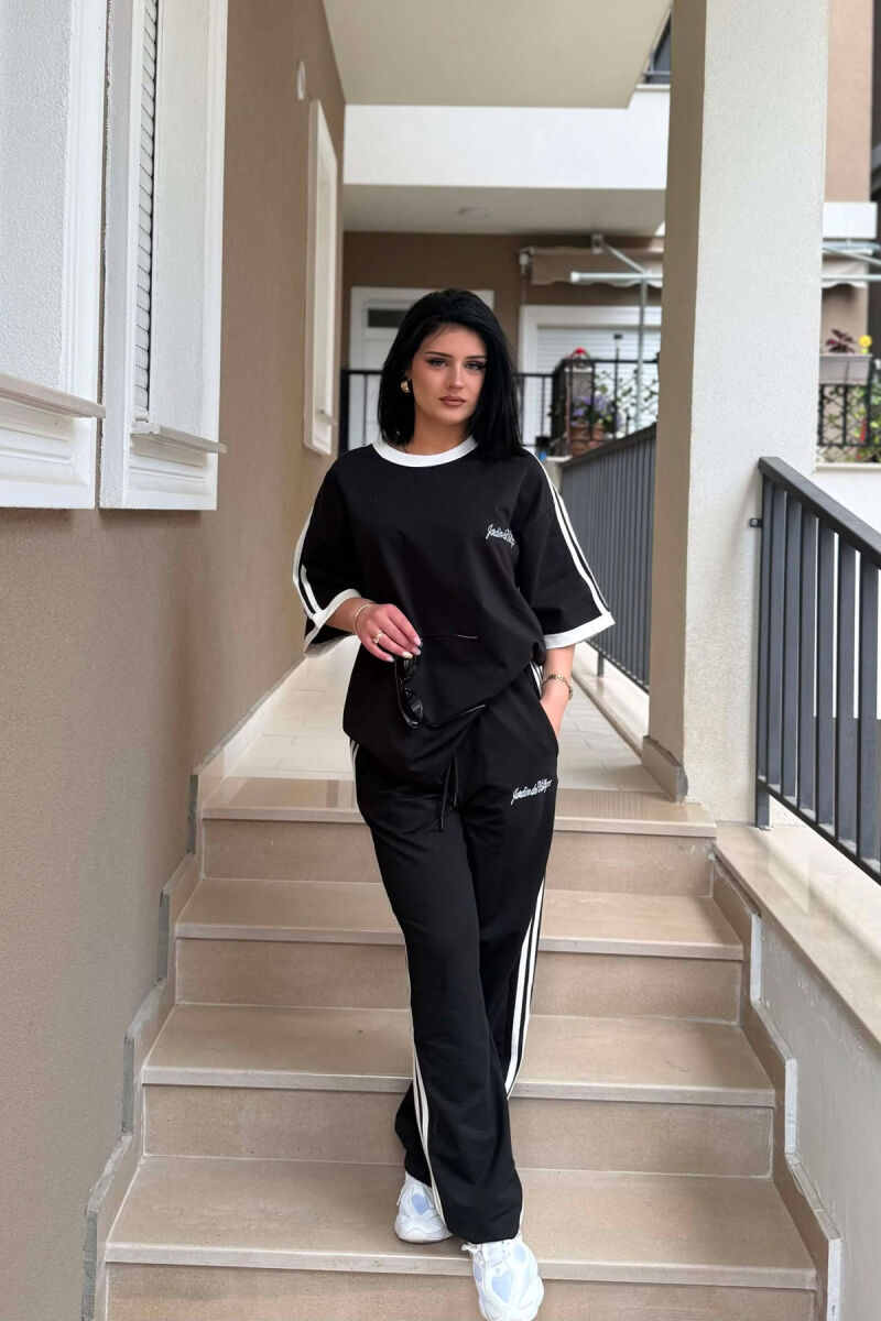 SET T-SHIRT ME SHKRIME PARA & PAS + TUTA PER FEMRA NE NGJYRE TE ZEZE - 1