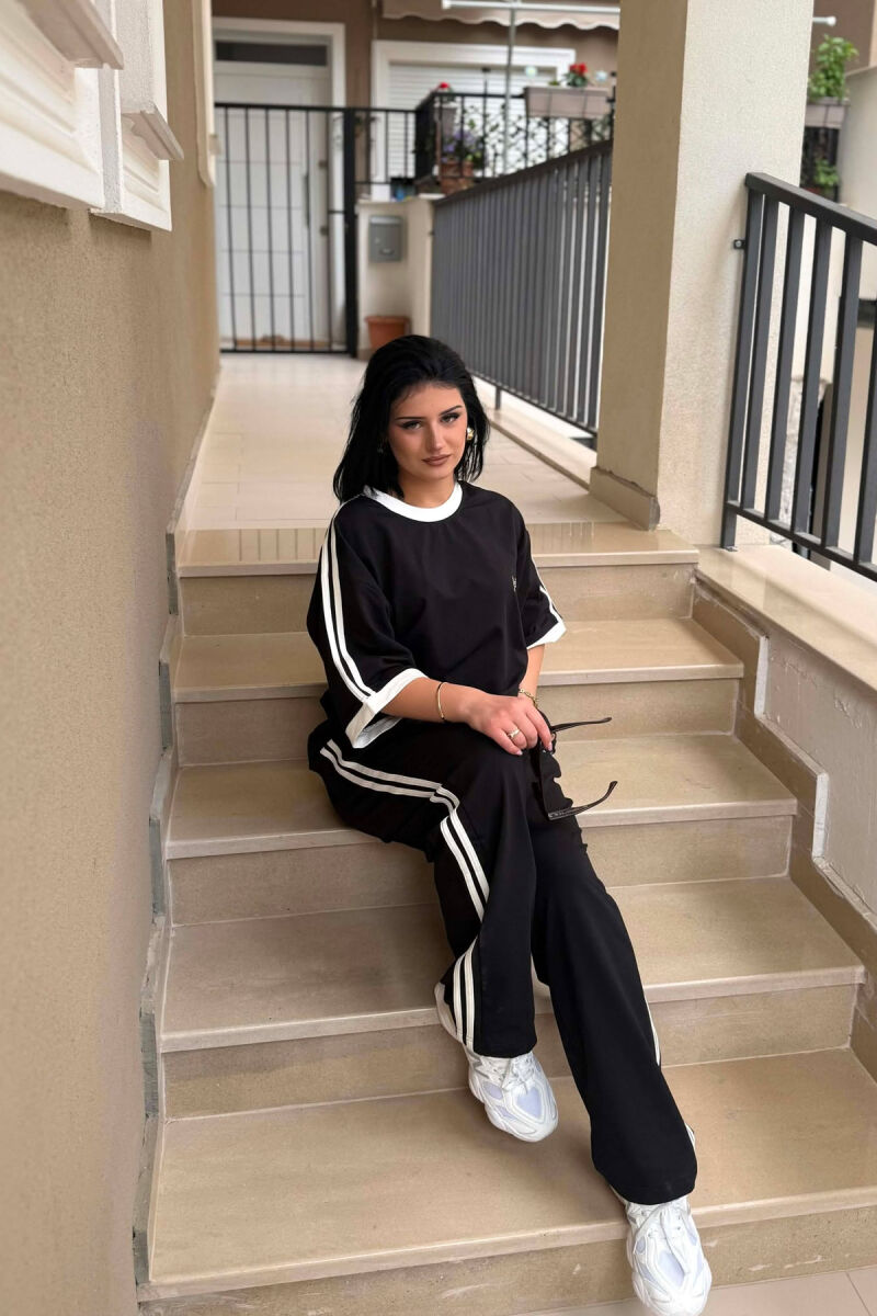 SET T-SHIRT ME SHKRIME PARA & PAS + TUTA PER FEMRA NE NGJYRE TE ZEZE - 5