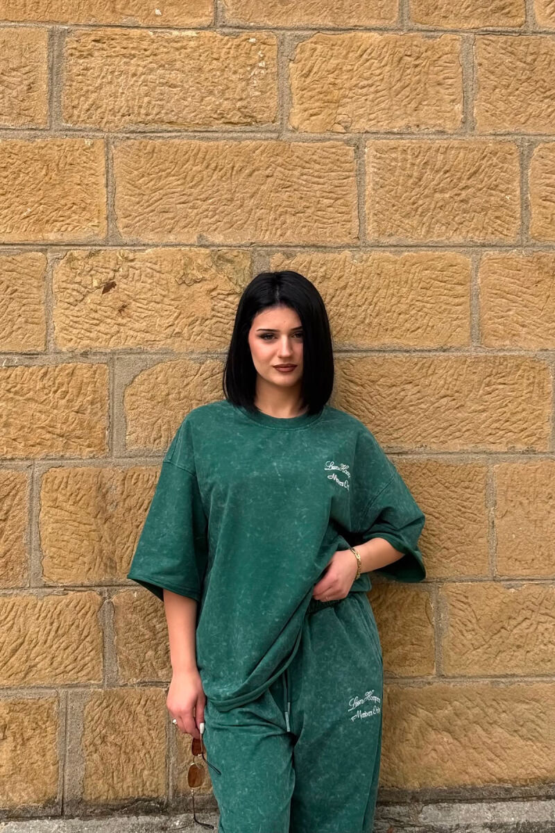 SET T-SHIRT ME SHKRIME + TUTA PER FEMRA NE NGJYRE JESHILE - 5