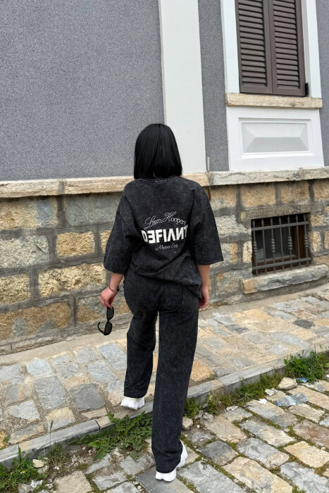 SET T-SHIRT ME SHKRIME + TUTA PER FEMRA NE NGJYRE TE ZEZE - 4