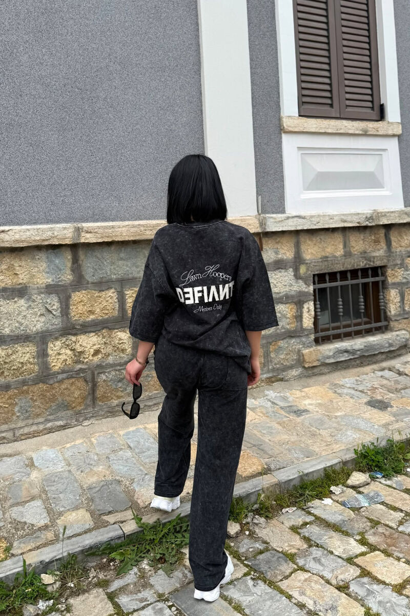 SET T-SHIRT ME SHKRIME + TUTA PER FEMRA NE NGJYRE TE ZEZE - 4