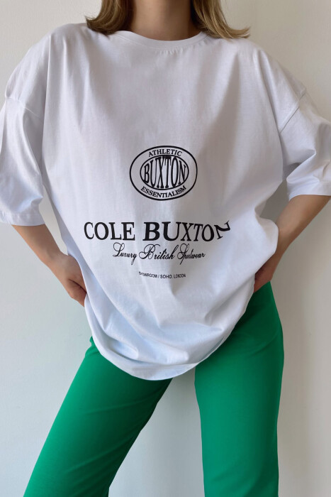 SET T-SHIRT ME SHKRIME+TUTA PËR FEMRA NË NGJYRËN E BARDHË+JESHILE - 5