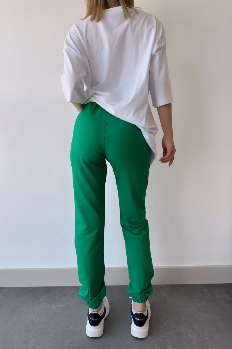 SET T-SHIRT ME SHKRIME+TUTA PËR FEMRA NË NGJYRËN E BARDHË+JESHILE - 6