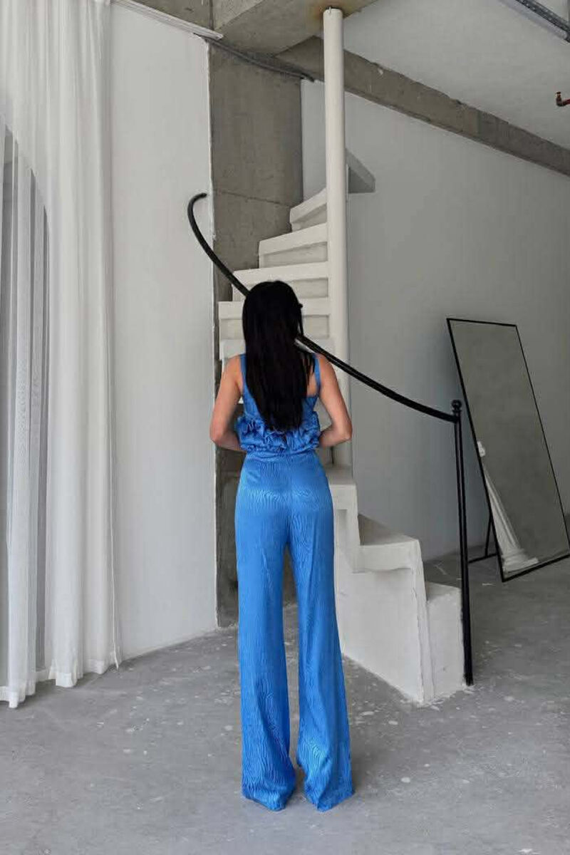 SET XHAKETE E SHKURTER+ KANATIERE+PANTALLONA TE GJERA PER FEMRA NE NGJYRE BLU - 5