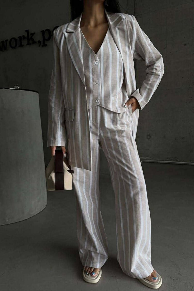 SET XHAKETE+ JELEK+PANTALLONA ME VIJA PER FEMRA NE NGJYRE BEZHE TE ZBARDHUR - 5