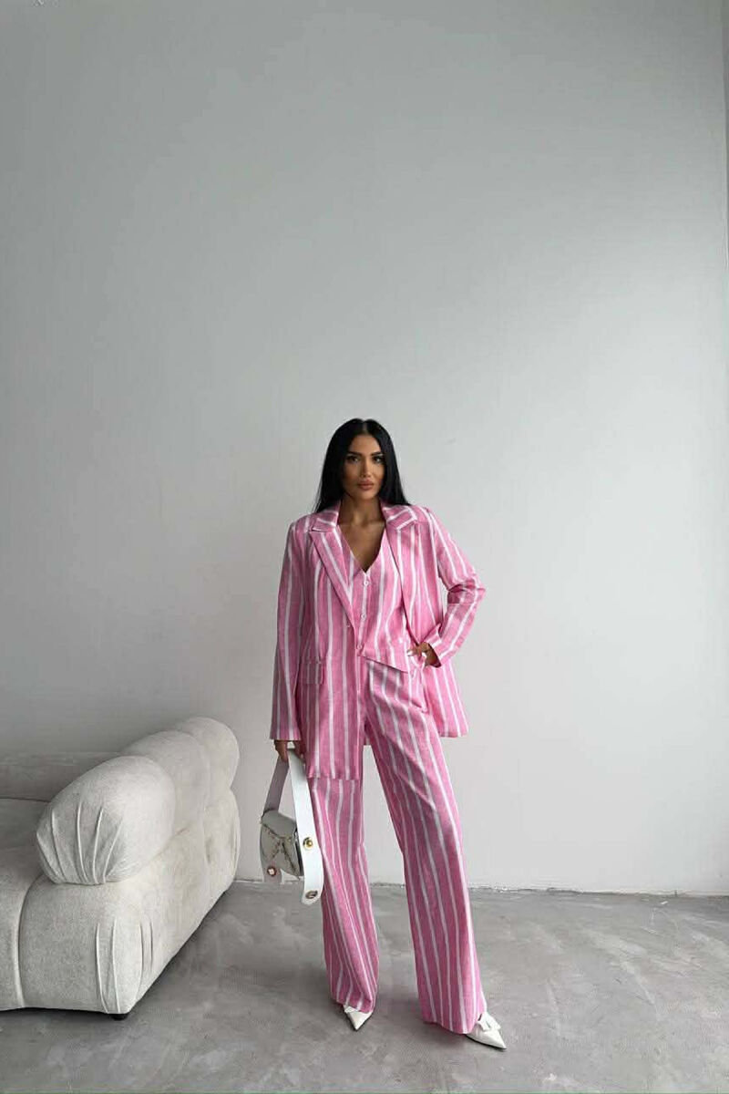 SET XHAKETE+ JELEK+PANTALLONA ME VIJA PER FEMRA NE NGJYRE ROZE - 1