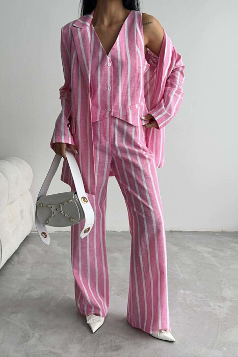 SET XHAKETE+ JELEK+PANTALLONA ME VIJA PER FEMRA NE NGJYRE ROZE - 2