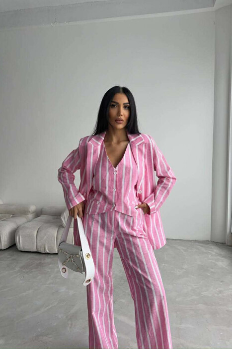 SET XHAKETE+ JELEK+PANTALLONA ME VIJA PER FEMRA NE NGJYRE ROZE - 6