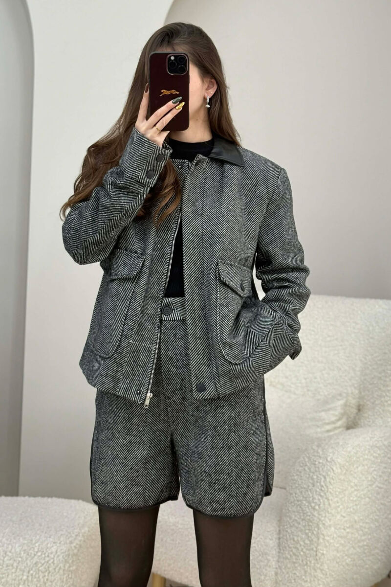 SET XHAKETE+PANTALLONA TE SHKURTA ME VIJA PER FEMRA NE NGJYRE TE ZEZE - 3