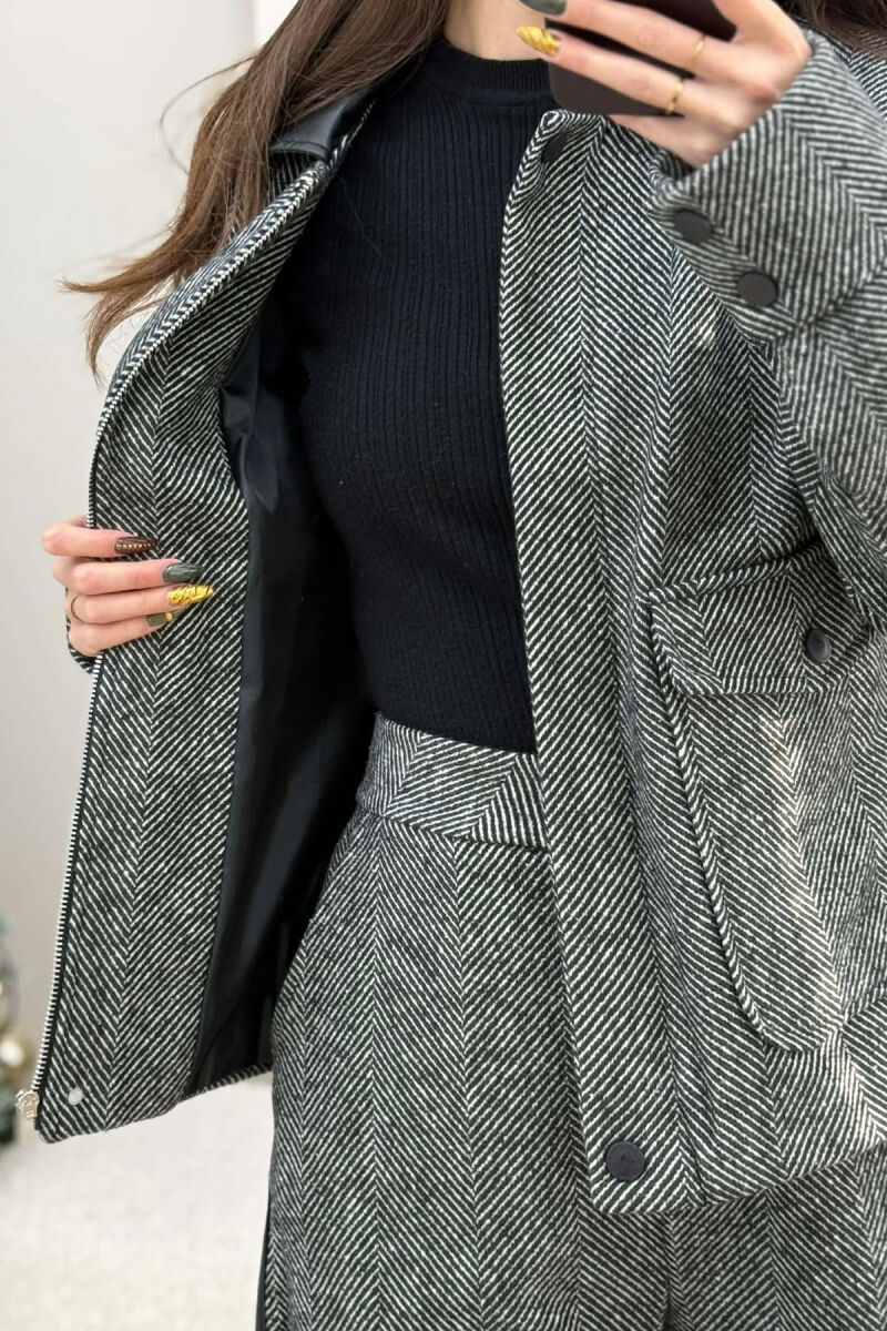 SET XHAKETE+PANTALLONA TE SHKURTA ME VIJA PER FEMRA NE NGJYRE TE ZEZE - 4