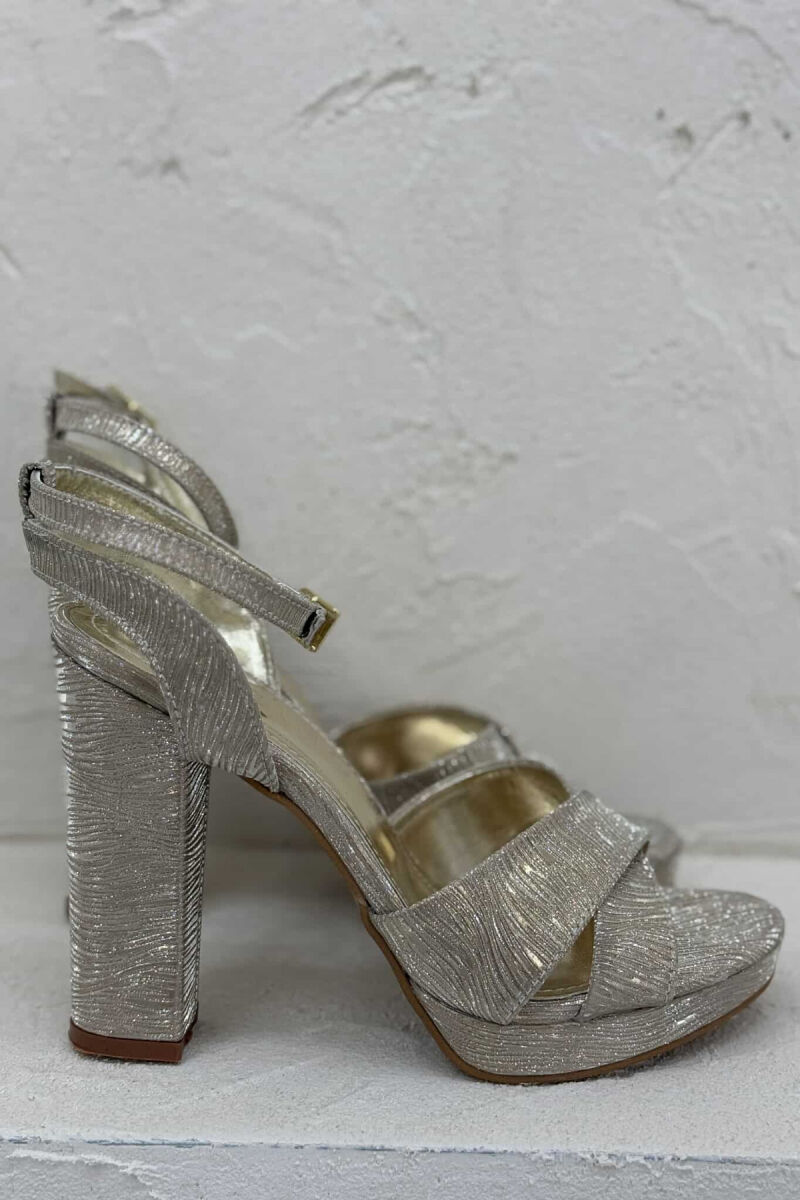 SHINNY HIGH HEEL WOMEN SANDALS GOLDEN ROD/GOLD - 2