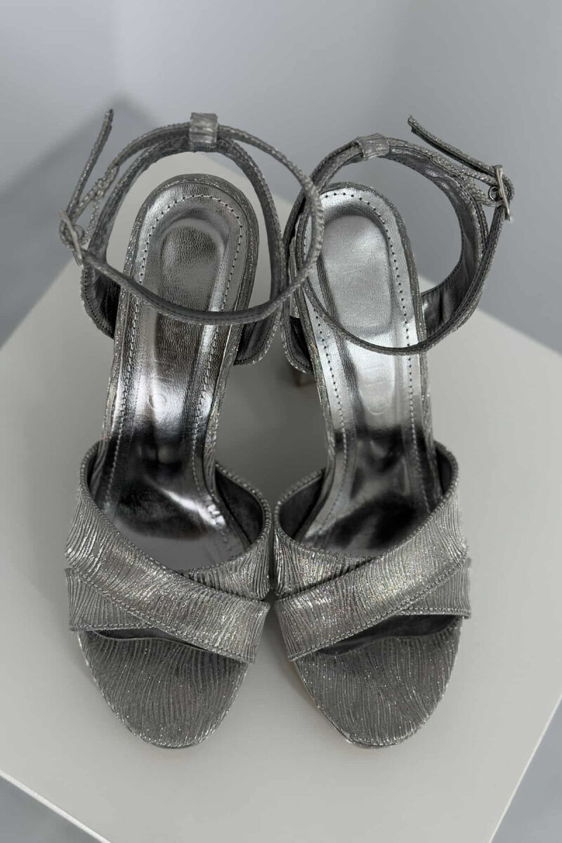 SHINNY HIGH HEEL WOMEN SANDALS GREY/GRI - 2