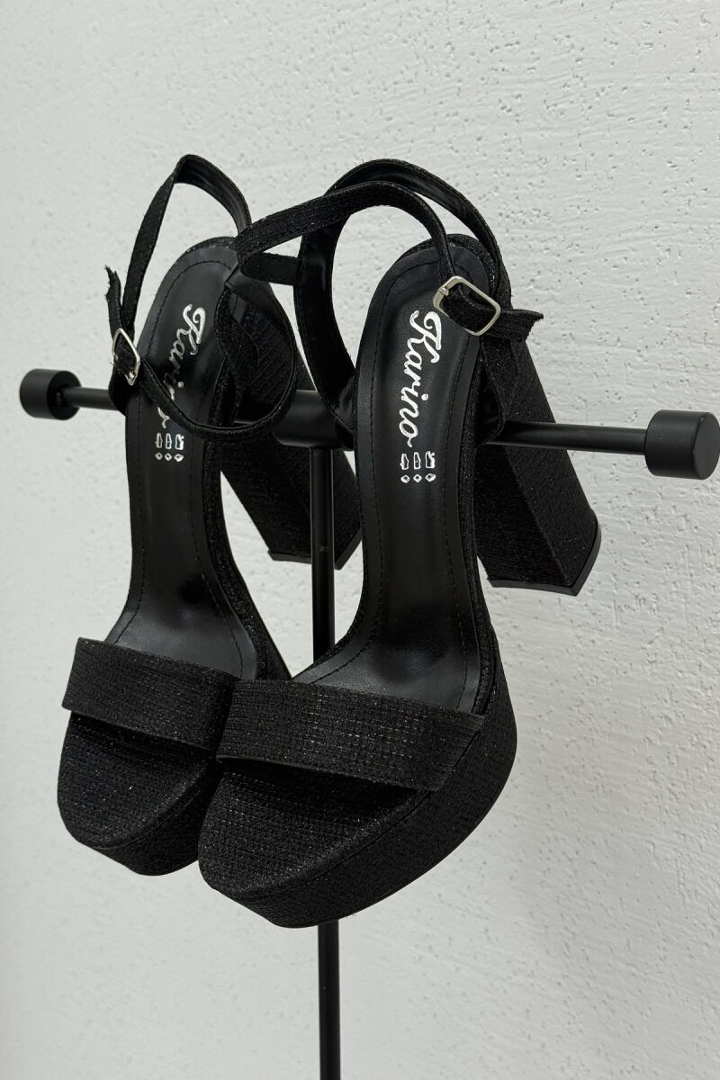 SHINNY HIGHT HEEL WOMEN SANDALS BLACK/ E ZEZE - 2