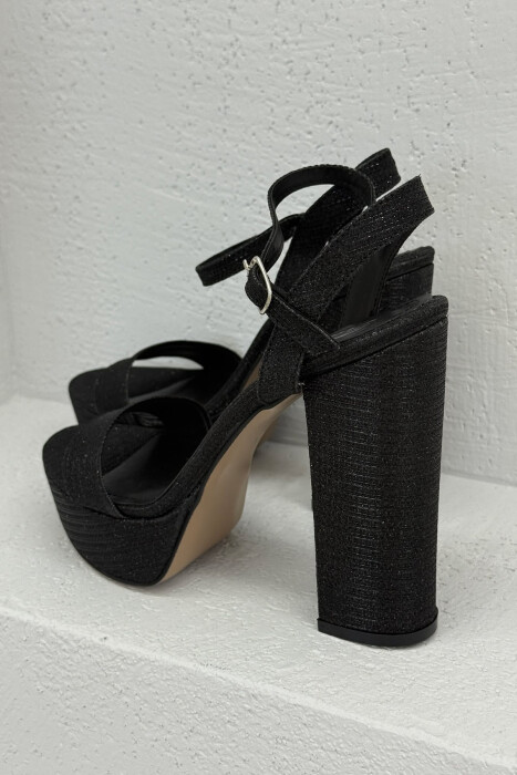 SHINNY HIGHT HEEL WOMEN SANDALS BLACK/ E ZEZE - 3